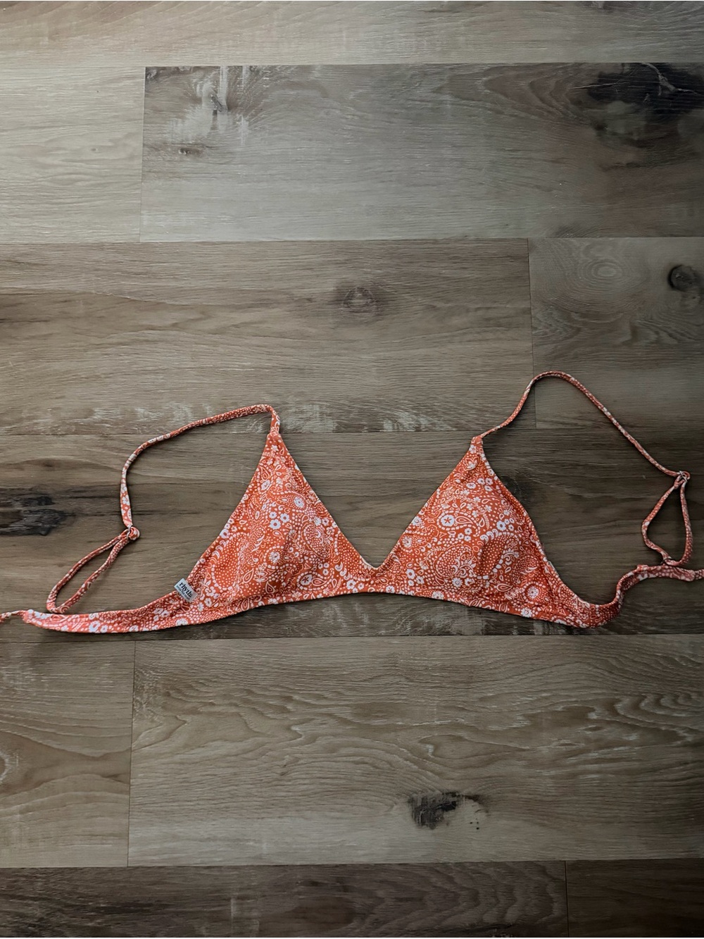 Rhythm Orange Paisley Triangle Bikini Top